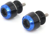 mc motoparts atom blue 10mm cnc swingarm spools compatible with z1000 2003-2013 logo