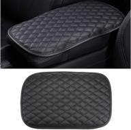 🚗 waterproof pu leather car armrest seat box cover protector – blau grun auto center console pad (11.4"x7.9") for universal fit in most vehicles, suvs, trucks, and cars logo