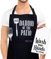 👨 men's cooking apron, grill apron for him - unique grilling gifts for dad - aprons for men, hilarious apron, dad's birthday gifts, funny men's grill apron, hilarious aprons for men, amusing gifts for dads logo