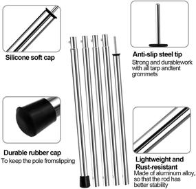 img 1 attached to 🏕️ Versatile Adjustable Tent Poles Set - Durable Stainless Steel Rods for Tents and Tarps, Lightweight Replacements for Camping, Backpacking, Hiking