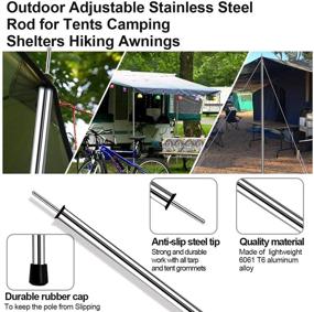 img 2 attached to 🏕️ Versatile Adjustable Tent Poles Set - Durable Stainless Steel Rods for Tents and Tarps, Lightweight Replacements for Camping, Backpacking, Hiking