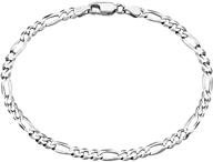 📿 savlano 925 sterling silver chain anklet collection for women & girls - figaro, rope, herringbone, snake, mariner chains in 0.8mm - 5mm sizes, gift box included logo