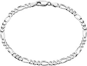 img 4 attached to 📿 Savlano 925 Sterling Silver Chain Anklet Collection for Women & Girls - Figaro, Rope, Herringbone, Snake, Mariner Chains in 0.8mm - 5mm Sizes, Gift Box Included