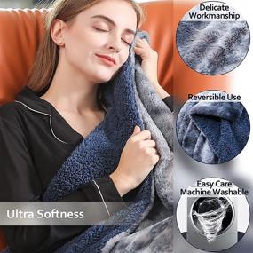 img 1 attached to 🔥 Cozy Comfort: Monbix Sherpa Blankets, Machine Washable and Long-Lasting