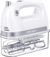 🍰 lord eagle 400w hand mixer electric with turbo boost and 5 speeds for baking cake, egg, cream, and more - includes 5 stainless steel accessories and eject button logo