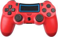 🎮 versatile ps4 wireless gamepad for ps4, pc windows, iphone & android - touch pad, high-precision joystick - red logo