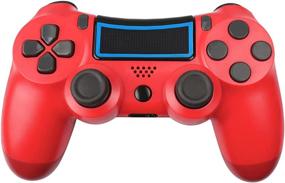 img 4 attached to 🎮 Versatile PS4 Wireless Gamepad for PS4, PC Windows, iPhone & Android - Touch Pad, High-Precision Joystick - Red