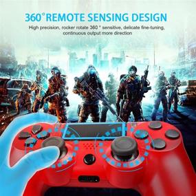 img 3 attached to 🎮 Versatile PS4 Wireless Gamepad for PS4, PC Windows, iPhone & Android - Touch Pad, High-Precision Joystick - Red