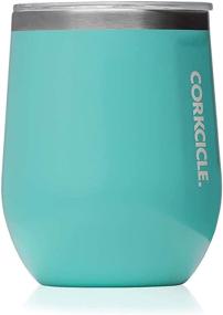 img 4 attached to 🥤 Corkcicle Classic 12oz Triple Insulated Stemless Travel Cup in Gloss Turquoise: Enjoy Hot and Cold Drinks on the Go!