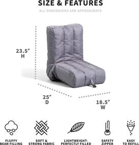 img 3 attached to 🪑 Ultimate Comfort and Convenience: Big Joe 2 Pack Grab & Go Bean Bags in Steel Gray Smartmax