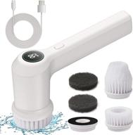 🧼 keenstone rechargeable electric spin scrubber kit - cordless handheld portable scrubber with led monitor and 4 replaceable cleaning brush heads for kitchen, tub, tile, floor, sink, wall, window cleaning logo