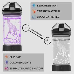 img 2 attached to 🐺 Ammonite Wolf Kids Water Bottle: 14 OZ BPA Free with Glowing LED Light, Lanyard & Easy Clean - Ideal for Sports, School, Camping & Picnics