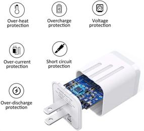 img 3 attached to 🔌 CNANKCU Зарядное устройство для iPhone, двойная USB-кабельная линия с сертификатом MFi (6/6 футов) и двумя адаптерами для настенной зарядки (4 штуки) - Блок быстрой зарядки, сетевой адаптер для iPhone 11/Pro/Xs Max/X/8 и других устройств - белого цвета