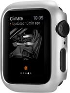 🕒 leotop apple watch series 6 5 4 se case - ultra-thin bumper protector, lightweight and shockproof - matte frame compatible - silver, 40mm logo