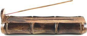 img 4 attached to 🎍 Bamboo Incense Holder: Handmade Stick Burner & Craft Storage Box - Ash Catcher for Sticks, Ideal for Meditation - Brown