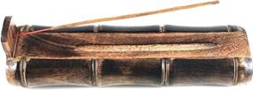 img 3 attached to 🎍 Bamboo Incense Holder: Handmade Stick Burner & Craft Storage Box - Ash Catcher for Sticks, Ideal for Meditation - Brown