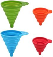 🥄 versatile silicone collapsible funnel set of 4 – perfect for filling water bottles, transferring oil or liquids, and cooking tasks – food grade, foldable kitchen tools логотип