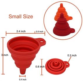 img 1 attached to 🥄 Versatile Silicone Collapsible Funnel Set of 4 – Perfect for Filling Water Bottles, Transferring Oil or Liquids, and Cooking Tasks – Food Grade, Foldable Kitchen Tools