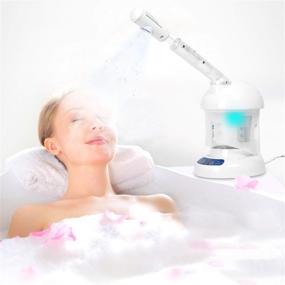 img 3 attached to Portable Facial Steamer: Extendable Arm Ozone Mini Spa for Personal Care at Home or Salon, White