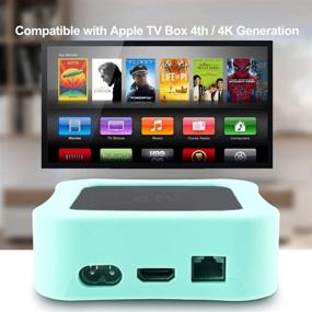 img 1 attached to 📱 Auswaur Shock Proof Silicone Remote Cover Case - Black & Aqua, Compatible with Apple TV 4K 5th 4th Generation, Siri Remote and TV Box