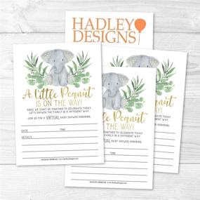 img 1 attached to 🐘 25 Greenery Elephant Virtual Baby Shower Invitations, Rustic Co-ed Boy Girl or Twin Invite Card, Couples Online Gender Reveal or Sprinkle Party, Floral Safari Theme, Fill-In & Send By Mail