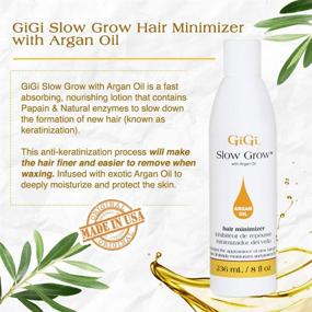 img 1 attached to 🧴 Gigi Slow Grow Hair Inhibitor Lotion - Argan Oil Infused, Effective Hair Growth Minimizer for Men and Women - 8 oz, 1-pack
