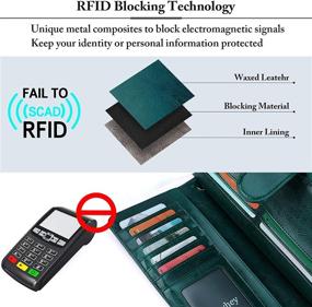 img 3 attached to 👛 Черный кошелек из натуральной кожи для женщин - защита от RFID, съёмный ремешок-плечо, винтажный стиль, многослойное отделение для карт, путешественнический кошелек