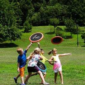 img 1 attached to OgoDisk Max XL Disc Set - Large 16 Inch Disks with OgoSoft Rubber Ball - Outdoor Bouncy Disc 🏓 Game for Lawn & Pool - Throw, Toss & Catch - Kids & Adults 4+ - Boost Your Outdoor Fun Experience!