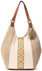 img 4 attached to Sakroots Straw Shopper Tobacco Batik Women's Handbags & Wallets and Top-Handle Bags