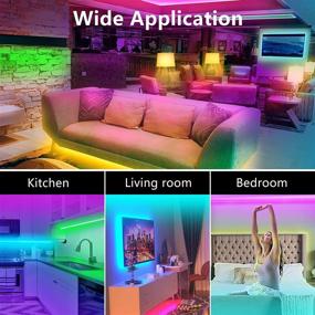 img 2 attached to 🔌 Gupup WiFi LED Lights 50ft: Smart App Control, Alexa and Google Assistant Compatible, Music Sync, Color Changing for Bedroom