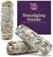 purple canyon white sage bundles - (3 pack) - powerful smudge sticks for cleansing, healing, and meditation | authentic california smudge sticks rituals (4 inch) logo