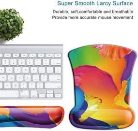 img 2 attached to 🖥️ Ergonomic Keyboard Wrist Rest and Mouse Wrist Rest Pad Set by ITNRSIIET - Non-Slip Base for Computer, Laptop, Gaming, Working, Easy Typing & Pain Relief - Vibrant Colors