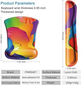 img 1 attached to 🖥️ Ergonomic Keyboard Wrist Rest and Mouse Wrist Rest Pad Set by ITNRSIIET - Non-Slip Base for Computer, Laptop, Gaming, Working, Easy Typing & Pain Relief - Vibrant Colors