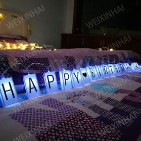 img 4 attached to 🔆 Seddex LED Letter Light Box Rope Lights - 78.7in 20led Outdoor String Lights - Happy Birthday Banner Holiday Decoration - Battery Powered Box String Lights (LH33)