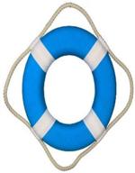 🔵 hampton nautical vibrant light blue lifering with white bands: a stunning 15-inch decorative lifering логотип