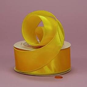 img 1 attached to 2.5 Inch X 25 Yard Yellow Cast-Over Wired Satin Ribbon