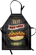 🌭 versatile ambesonne snack apron for hot dog fast food stands: chalkboard inspired unisex kitchen bib for cooking and gardening - adult size, grey charcoal логотип