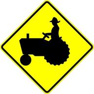 🚜 enhanced tractor crossing sign: effective warning with warranty logo