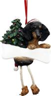 dachshund christmas ornament: hand-painted with dangling legs | easily personalizable логотип