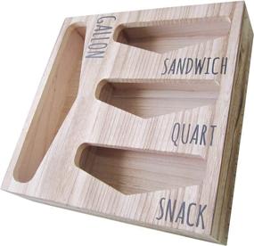 img 4 attached to 📦 Wooden Food Storage Bag Organizer Box for Drawer - Efficient Solution for Ziplock Baggie Dispensing and Organization, Compatible with Various Bag Sizes and Brands