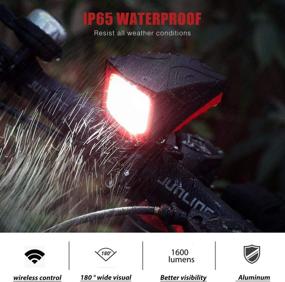 img 3 attached to 🚴 NOVSIGHT 1600 Lumens Rechargeable Bike Headlight with RF Remote Control, External Battery Mountain & Commuter Bike Light, 3 Brightness Levels, IP65 Waterproof