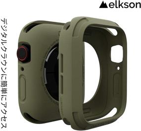 img 3 attached to Чехол-бампер для Apple Watch серии 6 SE 5 4 от elkson, зеленый, 44 мм, серия Quattro для защиты от падений, прочный защитный чехол военного уровня из гибкого ударопрочного материала TPU для iWatch 44 мм.