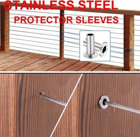 img 2 attached to 🔒 BLIKA 120 Pack Stainless Steel Protector Sleeves: Ideal for 1/8", 5/32", or 3/16" Deck Cable Railing on Wood/Composite Posts - T316 Marine Grade