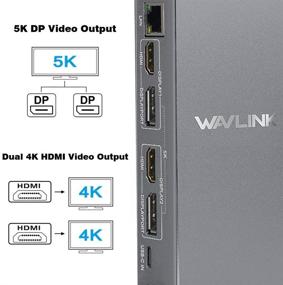 img 1 attached to 🔌 WAVLINK Universal Laptop Docking Station: Dual 4K@60Hz & Single 5K@60Hz Display, 2xHDMI & Display Port, 6 USB 3.0, Gigabit Ethernet, Audio - Windows & Chrome OS Compatible