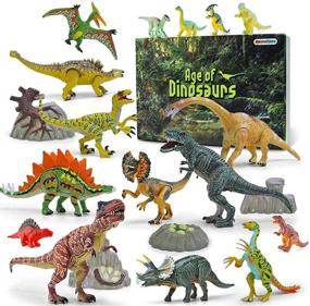img 3 attached to Gizmovine Educational 🦖 Triceratops & Velociraptor Dinosaurs Set