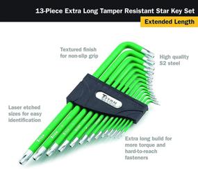 img 2 attached to 🔧 Quality Titan 12715 Extra-Long Arm Tamper Resistant Star Key Set - 13 Piece, Green: Ultimate Tools for Precision Tasks