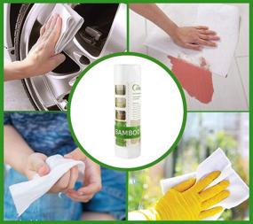 img 3 attached to 🌿 Bamboo Kitchen Towels - Eco-Friendly Biodegradable Reusables - Machine Washable & Strong - 2 Rolls (30 Large Thick Sheets Each) - Equivalent to 6 Months of Towels!