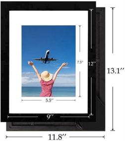 img 3 attached to 🖼️ Beyond Your Thoughts 9x12 Real Wood + Real Glass Black Picture Photo Frame - Wall Mountable - Top-Mounting Hardware Included (1 Pack)