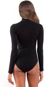 img 1 attached to Stretchy Turtleneck Jumpsuit for Women - Queen M Bodysuit, Stylish Clothing and Jumpsuits