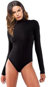 img 2 attached to Stretchy Turtleneck Jumpsuit for Women - Queen M Bodysuit, Stylish Clothing and Jumpsuits